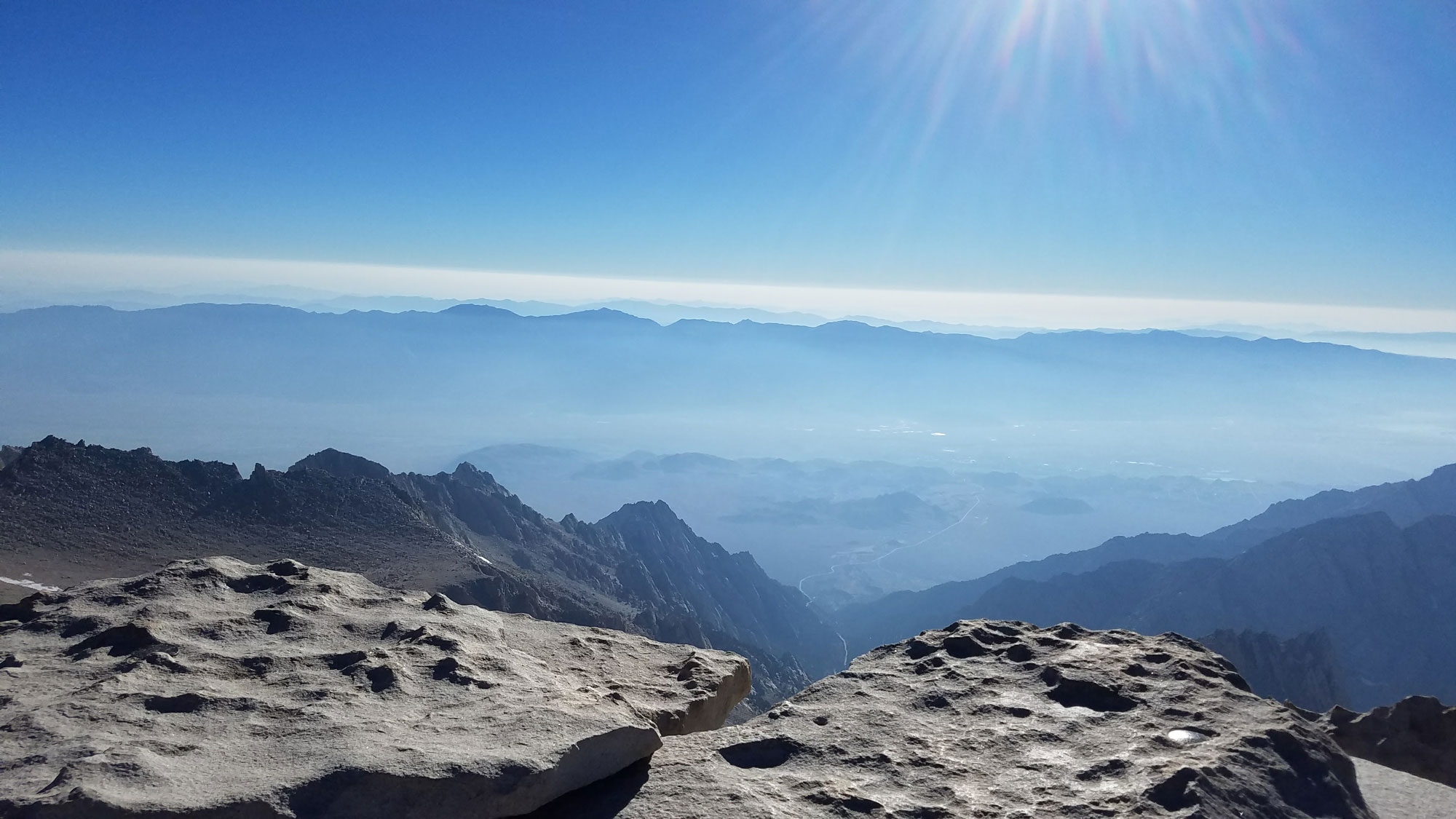 View from summit of Mt. Whitney